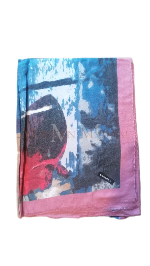 Luxury Flowers Cashmere Scarf pink scaled