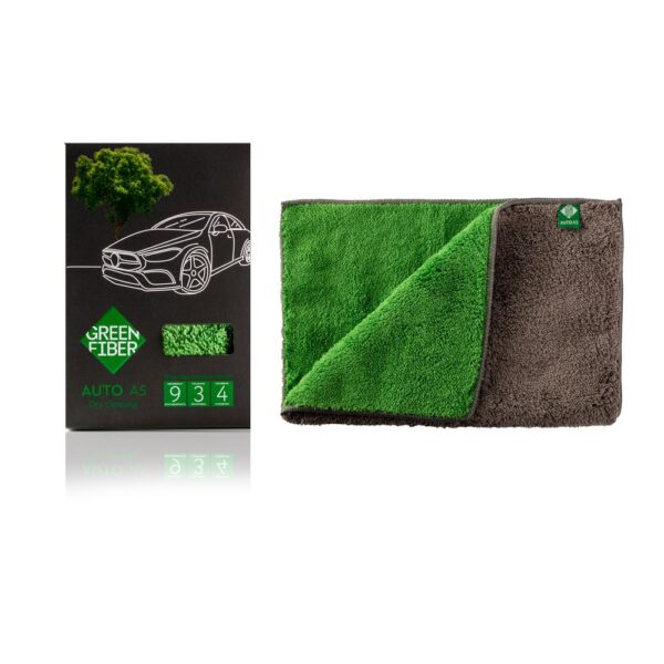 Green Fiber AUTO A5 Car towel for dry cleaning grey green 1
