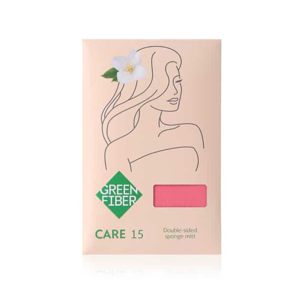 Green Fiber CARE 15 Double sided sponge mitten coral 4