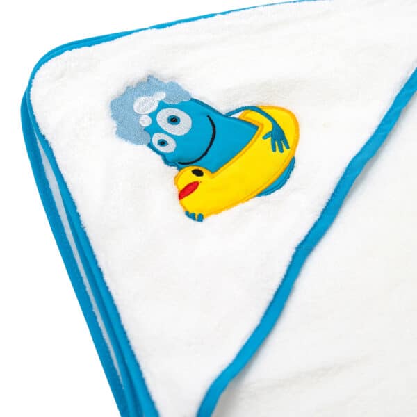 Green Fiber Totty corner baby towel white with blue edge 3