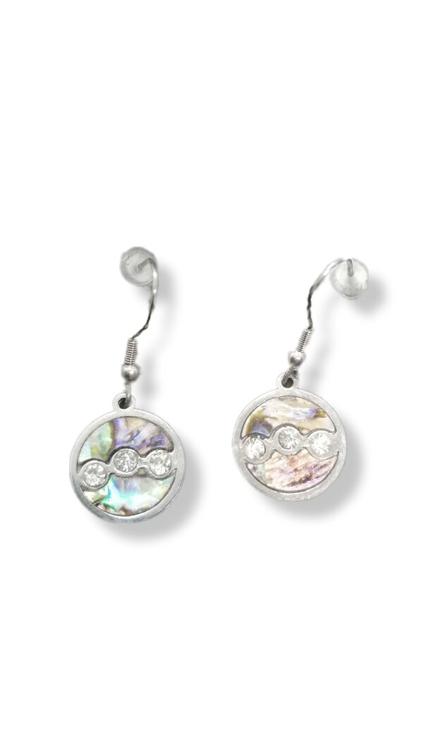 Abalone shell Earrings with crystals 1 scaled