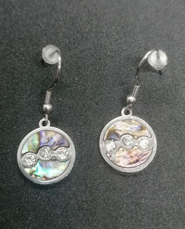Abalone shell Earrings with crystals 2 scaled