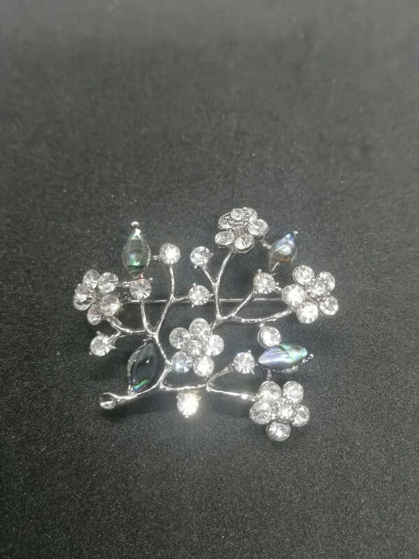 Twigs Brooch with Mother of pearl and crystals 45x40mm scaled