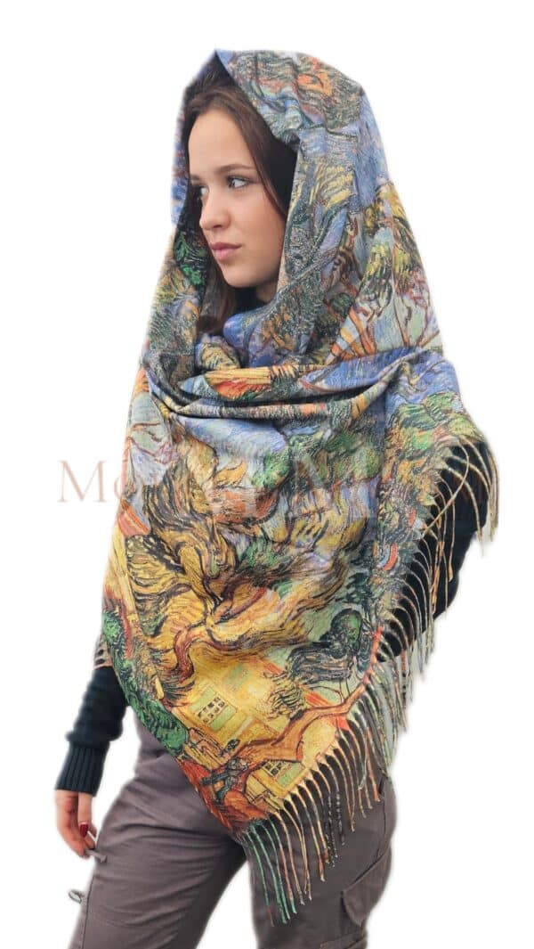 Cashmere Scarf Van Gogh Trees in The Garden 1 scaled